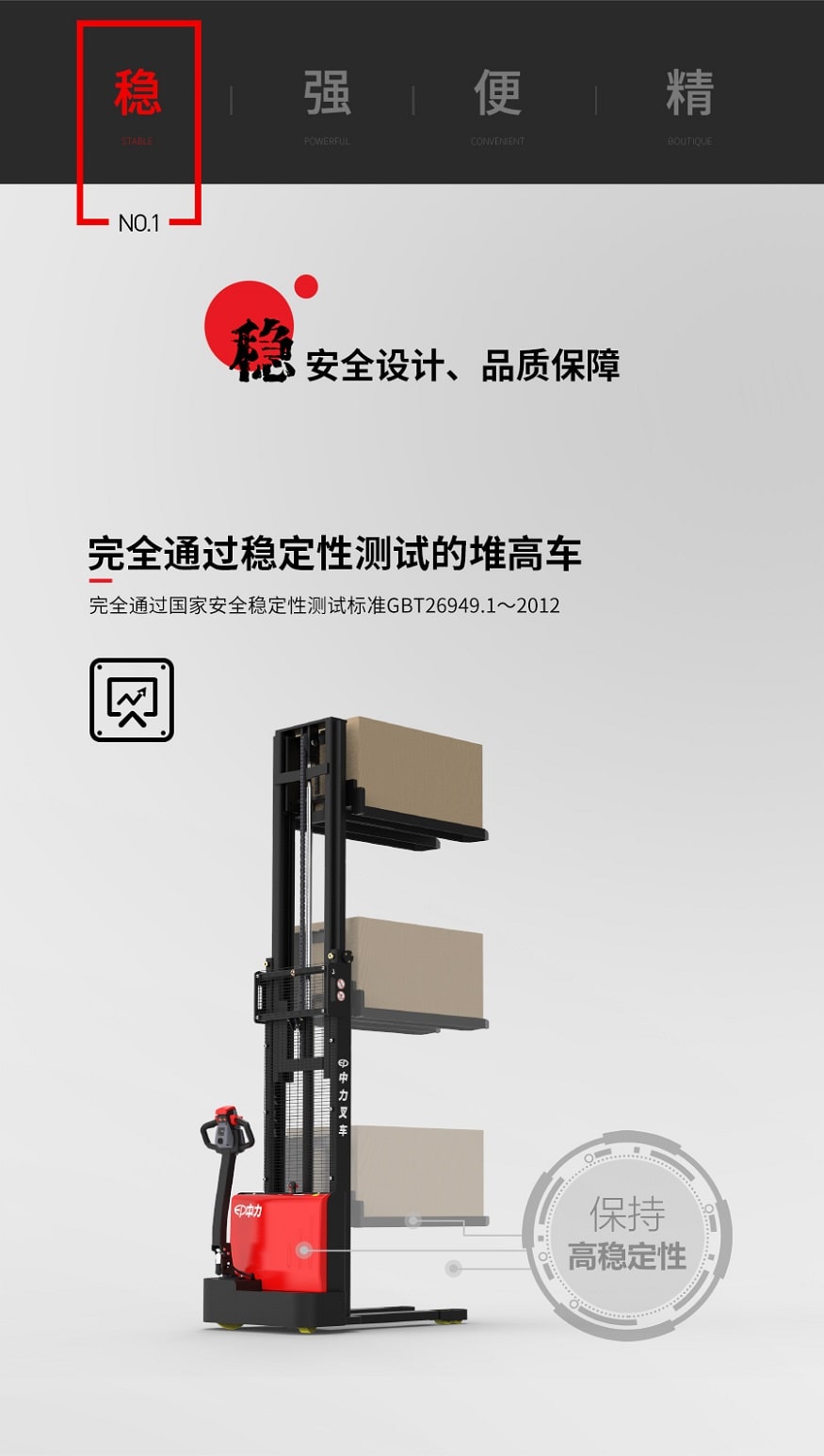 Xe nâng điện Stacker 1,5 tấn EST152Z, sức nâng 1,5 tấn. Nâng hạ bằng điện, di chuyển bằng điện